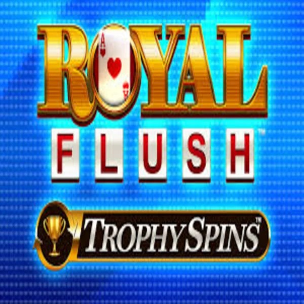 Royal Flush Trophy Spins slot logo by Greentube at Ozwin Casino